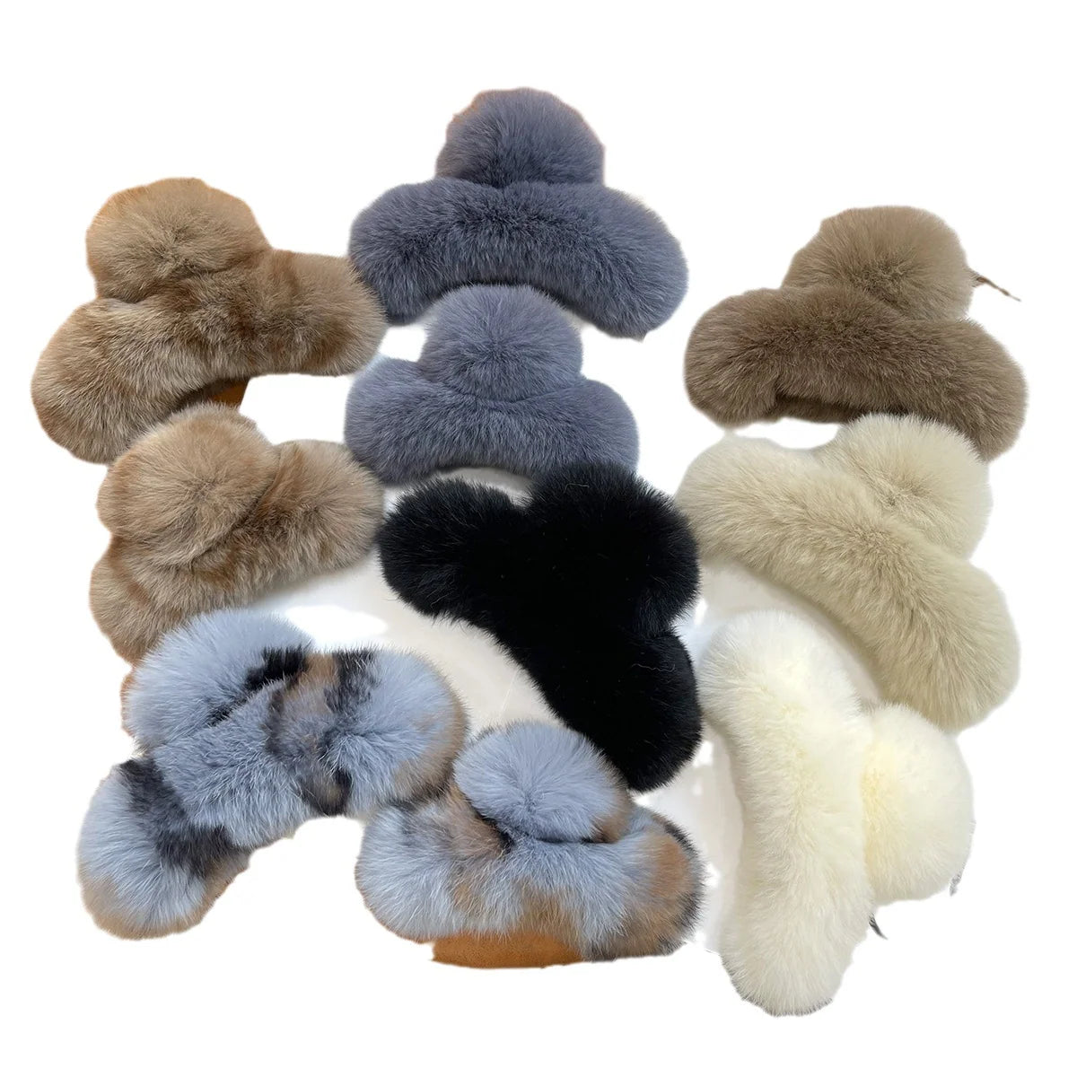 Hair Claw Clip Plush Faux Fur Secure Grip