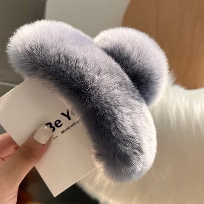 Hair Claw Clip Plush Faux Fur Secure Grip