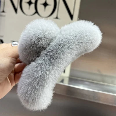 Hair Claw Clip Plush Faux Fur Secure Grip