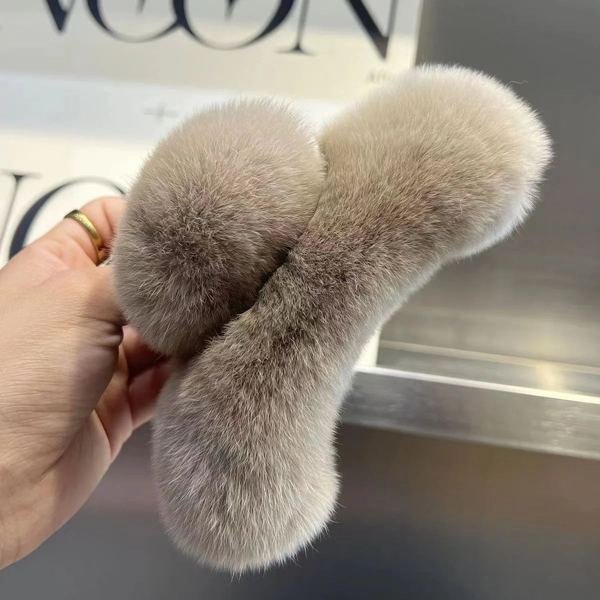 Hair Claw Clip Plush Faux Fur Secure Grip