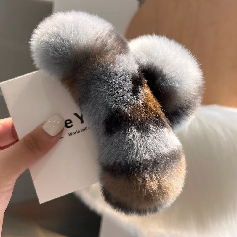 Hair Claw Clip Plush Faux Fur Secure Grip