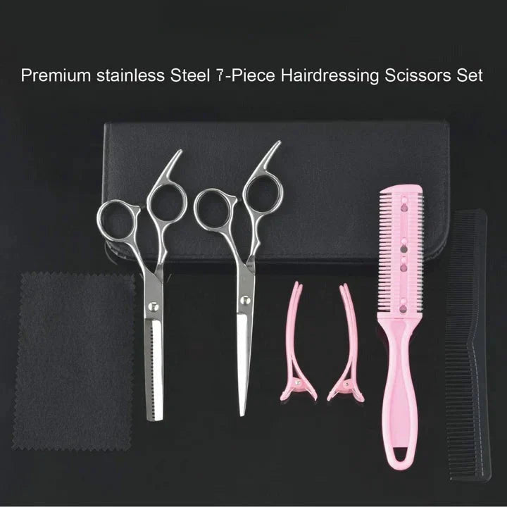 Hair Cutting Scissors Set Stainless Steel 7-Piece Kit