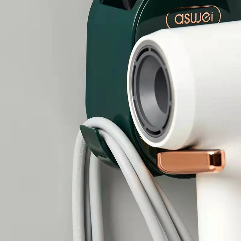 Hair Dryer Holder Foldable No-Drill Wall Mount