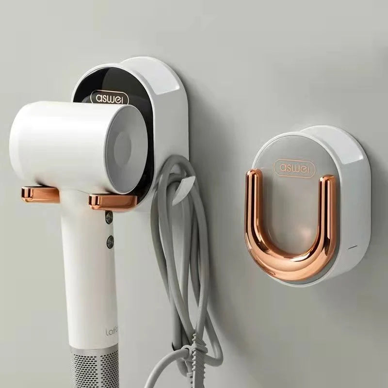 Hair Dryer Holder Foldable No-Drill Wall Mount