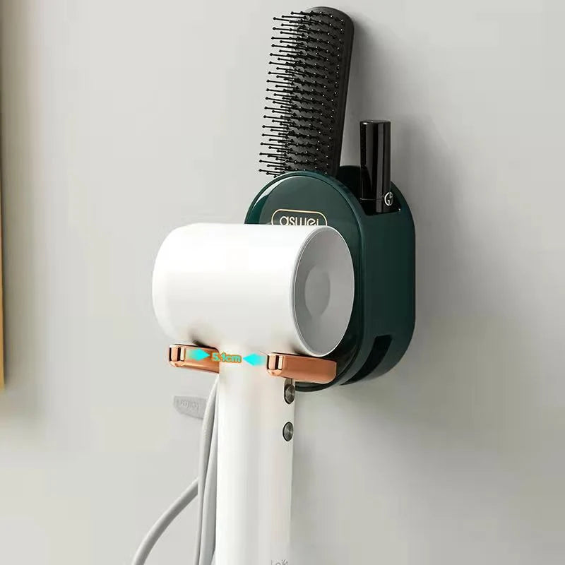 Hair Dryer Holder Foldable No-Drill Wall Mount