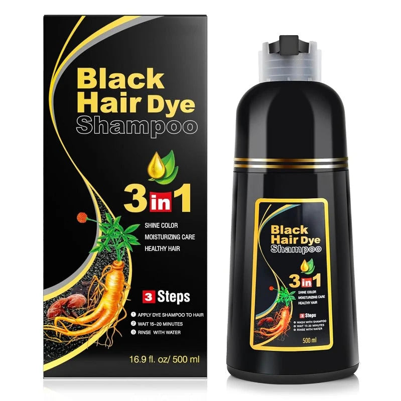 Hair Dye Shampoo 3-in-1 Gray Coverage Ammonia-Free