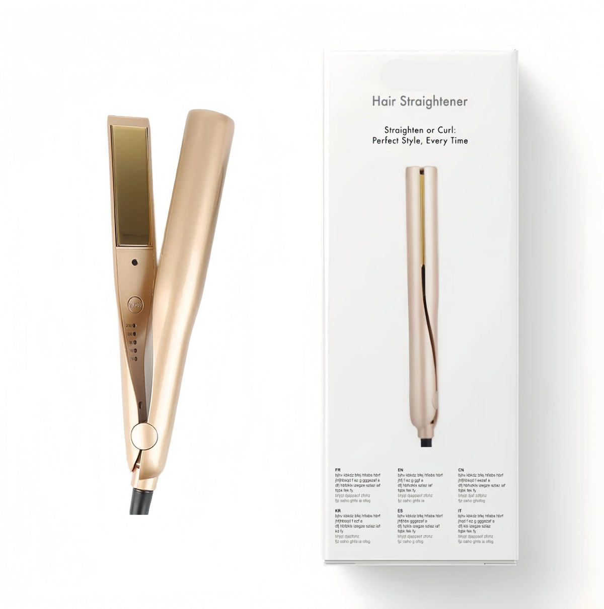 Hair Straightener & Curler 2-in-1 Titanium Plates