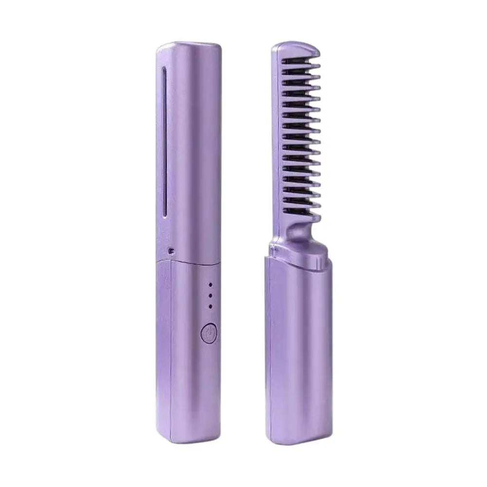 Hair Straightening Comb Ceramic Cordless Rechargeable
