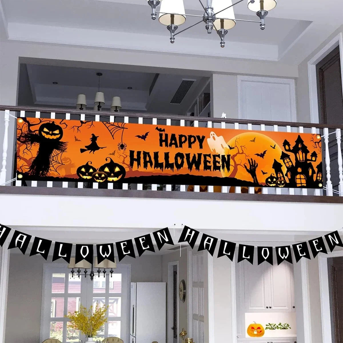 Halloween Banner Weather-Resistant Polyester With Brass Grommets