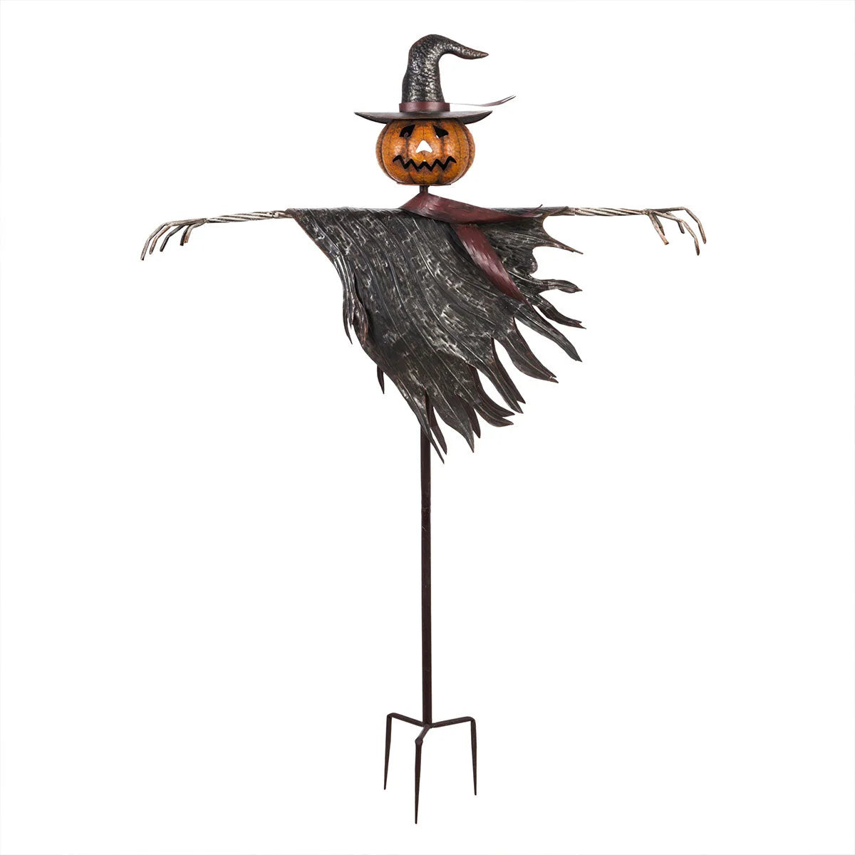 Halloween Garden Stake Metal Jack-O'-Lantern 67.5 Inch Tall
