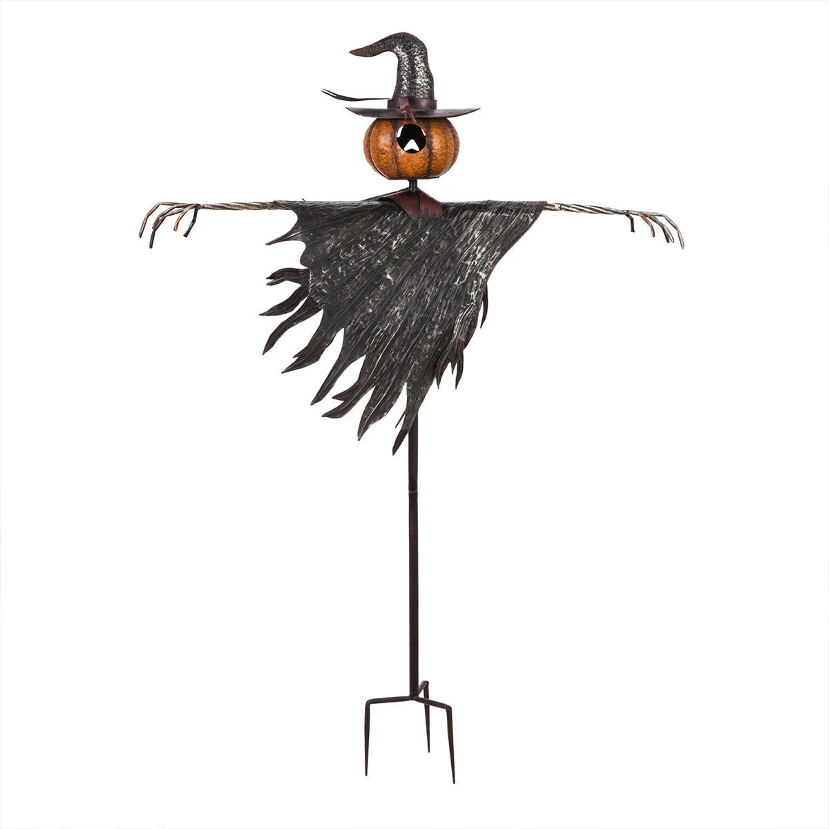 Halloween Garden Stake Metal Jack-O'-Lantern 67.5 Inch Tall