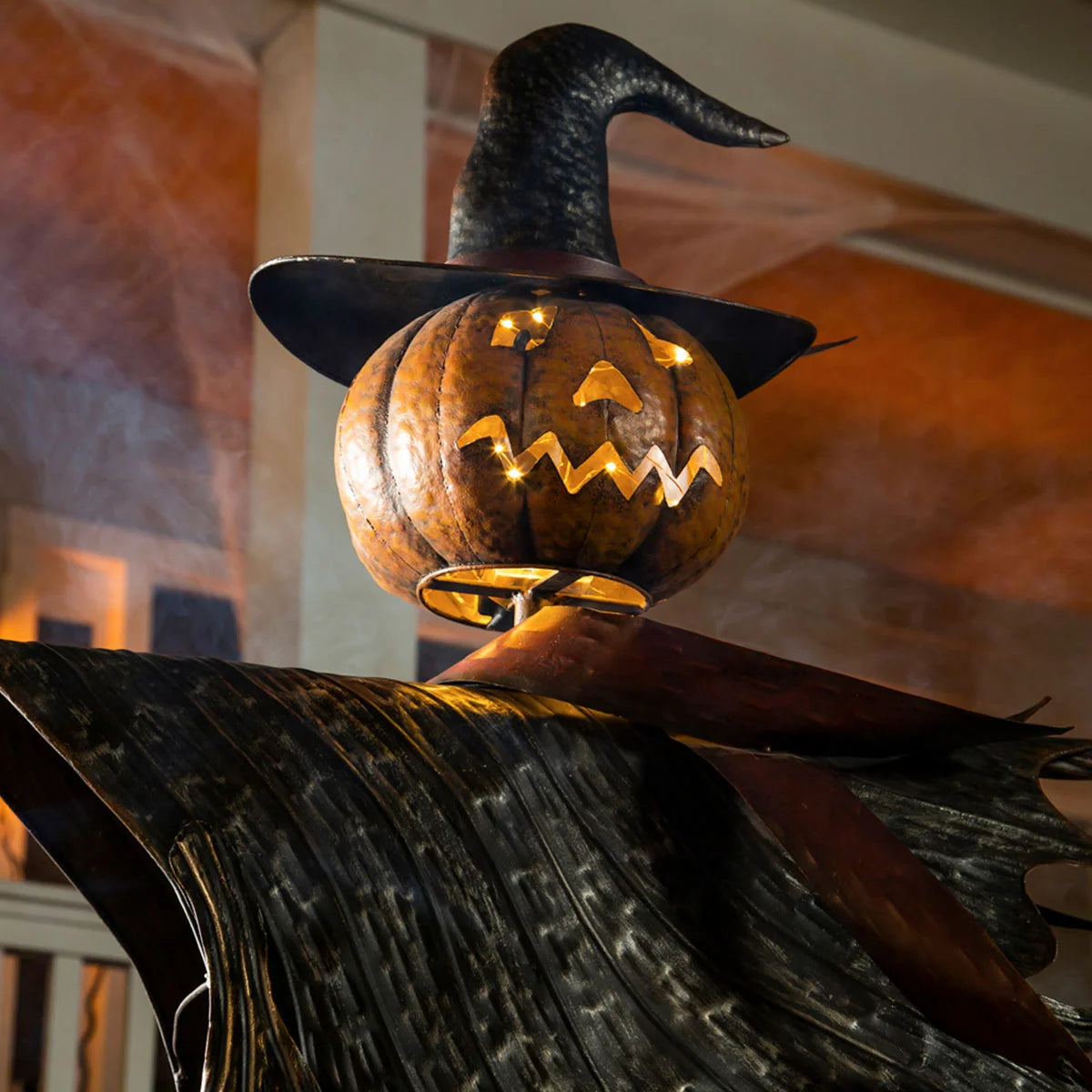 Halloween Garden Stake Metal Jack-O'-Lantern 67.5 Inch Tall
