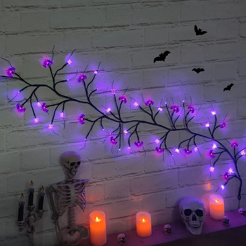 Halloween Garland LED Twig Battery-Powered 6-Foot Length