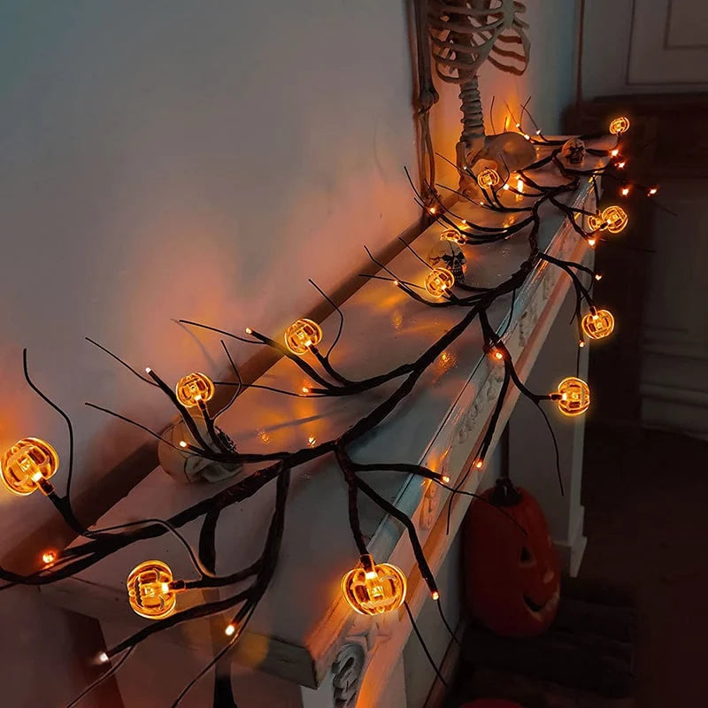 Halloween Garland LED Twig Battery-Powered 6-Foot Length