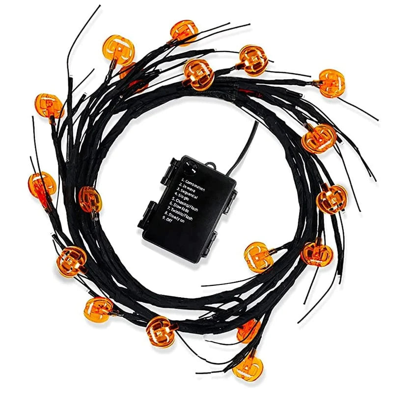 Halloween Garland LED Twig Battery-Powered 6-Foot Length