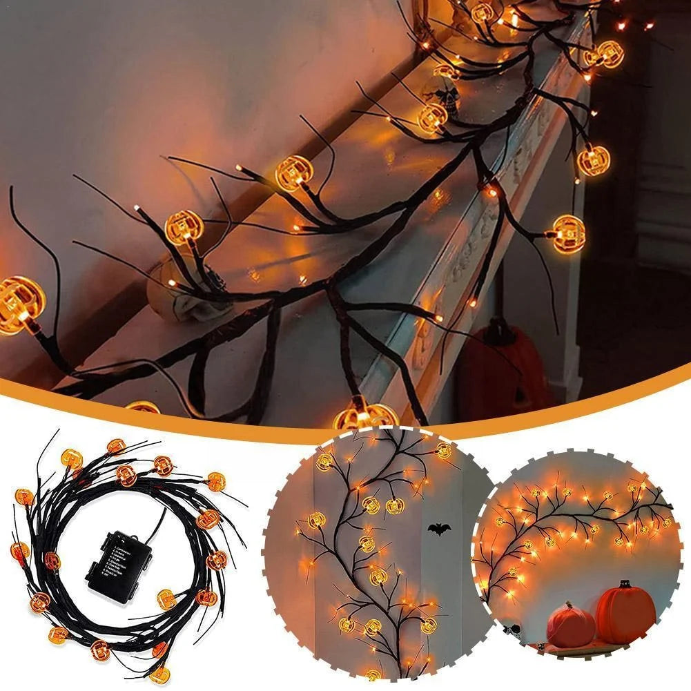 Halloween Garland LED Twig Battery-Powered 6-Foot Length