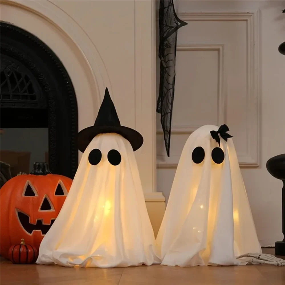 Halloween Ghost Decorations Warm White Lights Set of 2