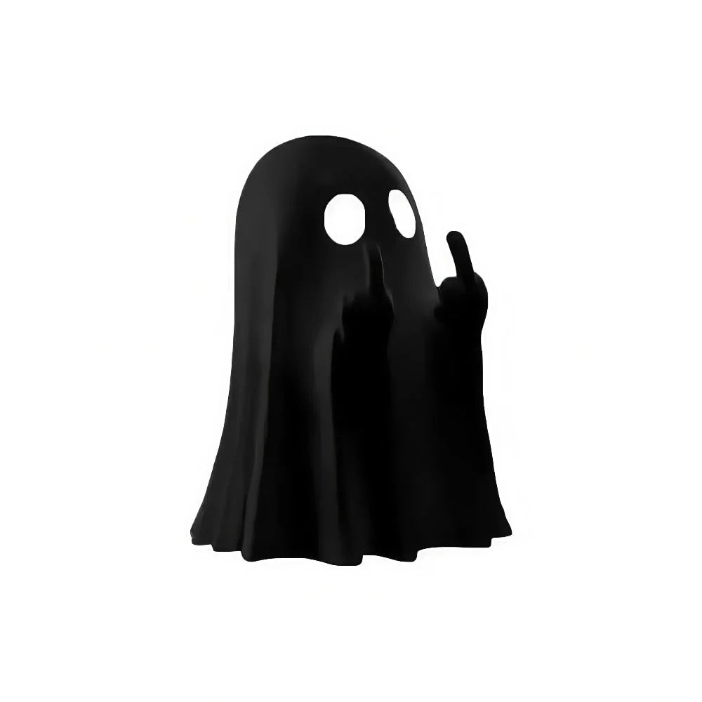 Halloween Ghost Figurine Middle Finger Design Flat Base Tabletop Decor