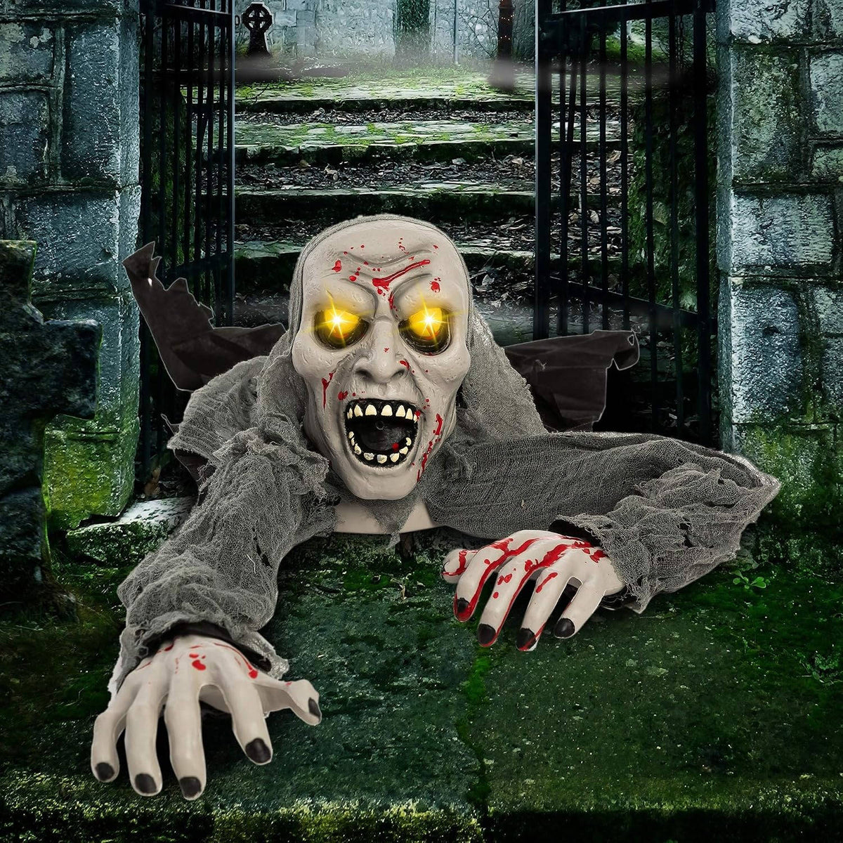 Halloween Groundbreaker Prop Motion-Activated Glowing Eyes & Eerie Sounds
