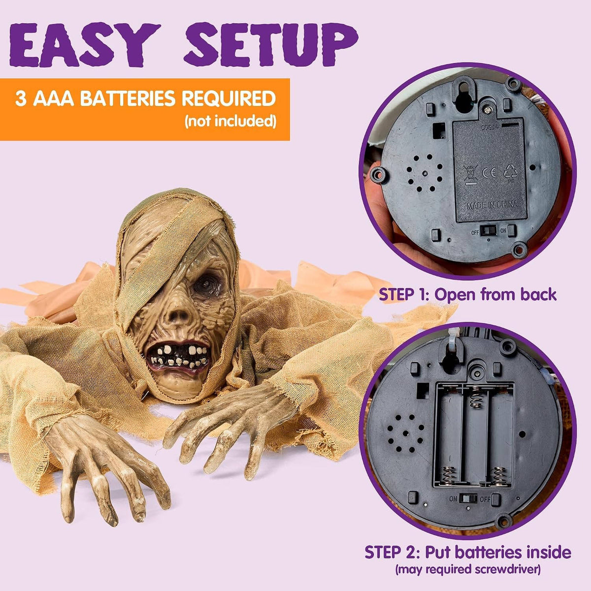Halloween Groundbreaker Prop Motion-Activated Glowing Eyes & Eerie Sounds