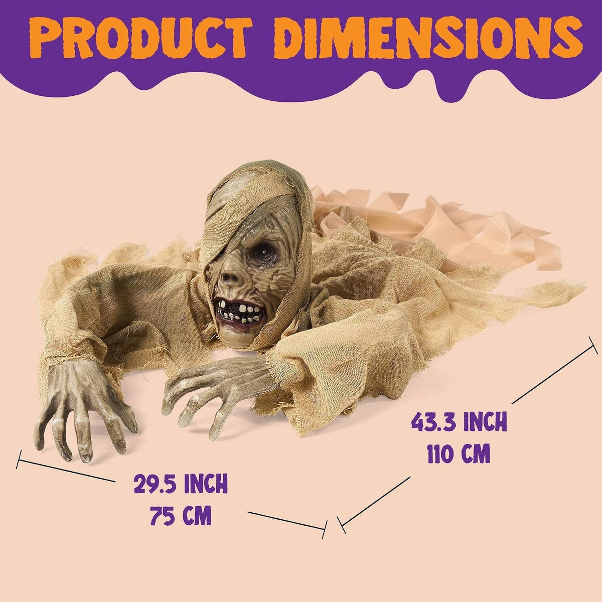 Halloween Groundbreaker Prop Motion-Activated Glowing Eyes & Eerie Sounds