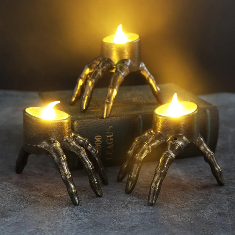 Halloween LED Candle Flickering Battery-Operated Skeleton & Skull Designs