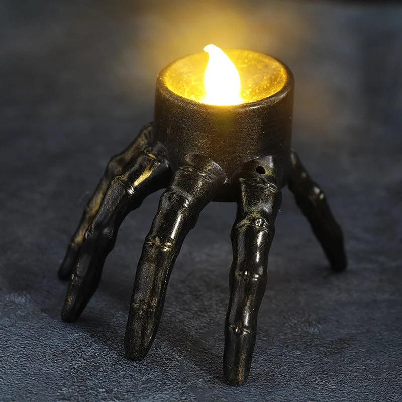 Halloween LED Candle Flickering Battery-Operated Skeleton & Skull Designs