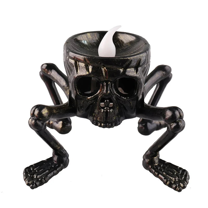 Halloween LED Candle Flickering Battery-Operated Skeleton & Skull Designs