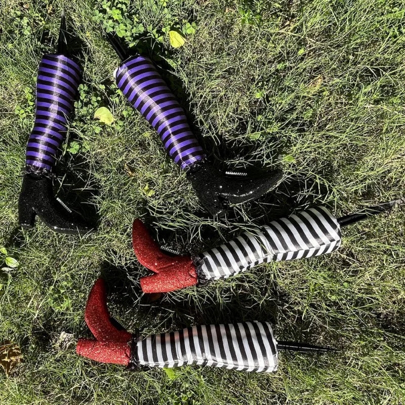 Halloween Lawn Decoration Upside-Down Witch Legs Set of 2