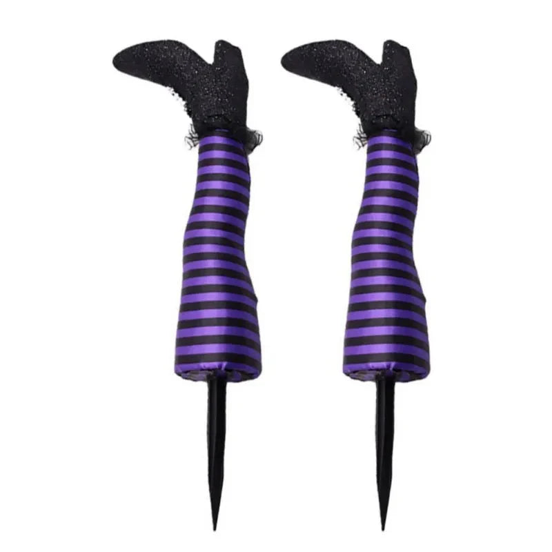 Halloween Lawn Decoration Upside-Down Witch Legs Set of 2