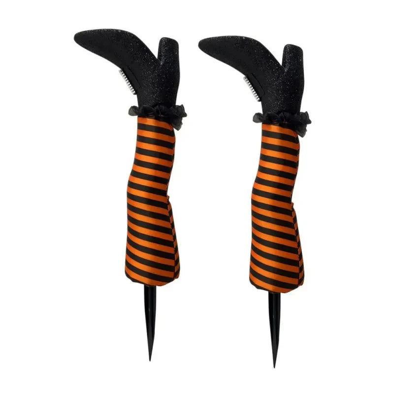 Halloween Lawn Decoration Upside-Down Witch Legs Set of 2