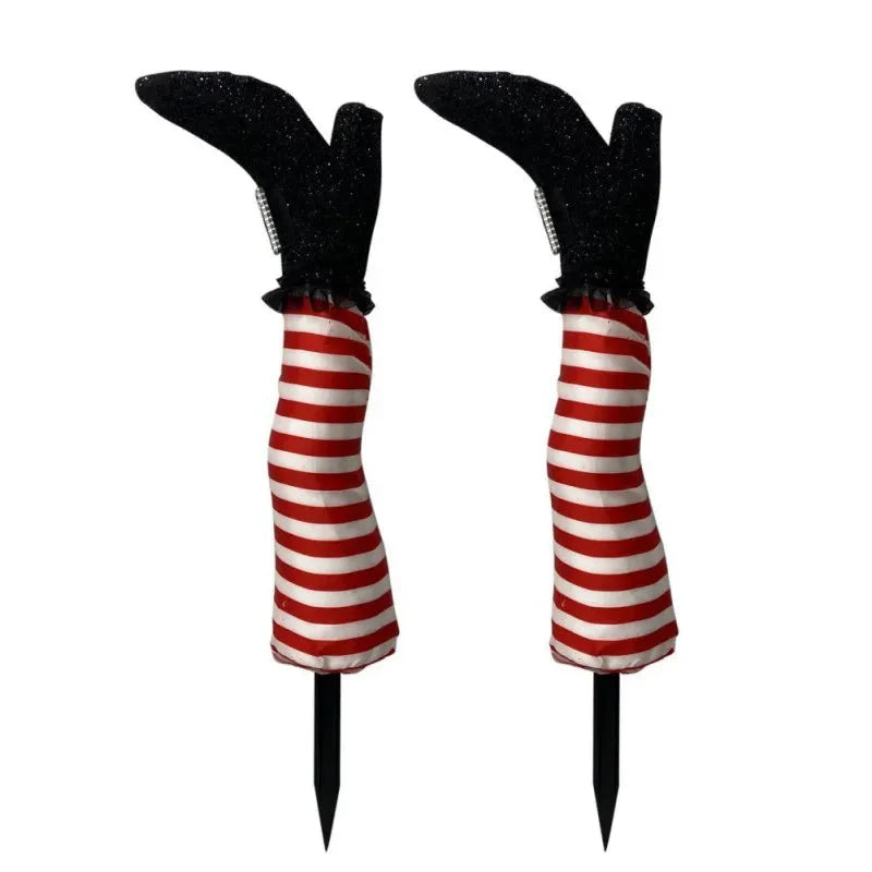 Halloween Lawn Decoration Upside-Down Witch Legs Set of 2