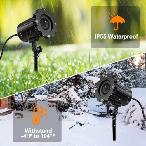 Halloween Projector Light Moving 3D Green Skull Ghost IP55 Weather-Resistant