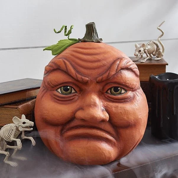 Halloween Pumpkin Decoration Hand-Painted Resin Expressive Face