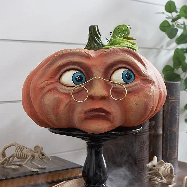 Halloween Pumpkin Decoration Hand-Painted Resin Expressive Face