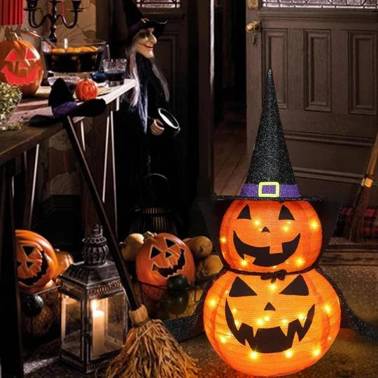 Halloween Pumpkin Decorations Lighted Collapsible Set of 2