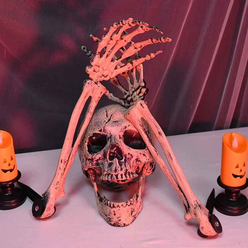 Halloween Skull & Skeleton Hand Decorations Lightweight Plastic Outdoor-Ready