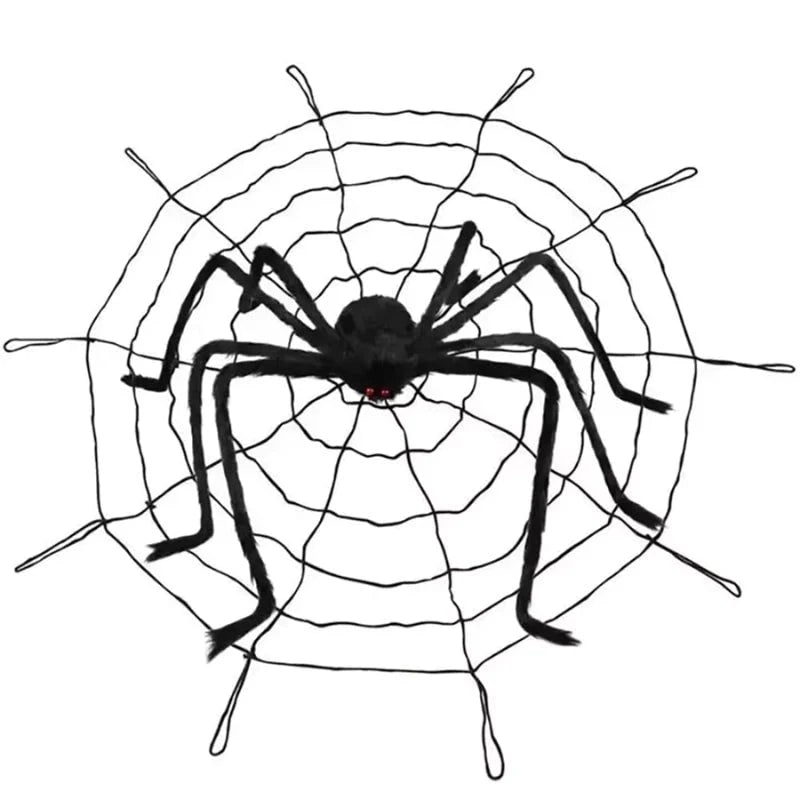 Halloween Spider Decoration Poseable Legs Includes Web Indoor & Outdoor Use
