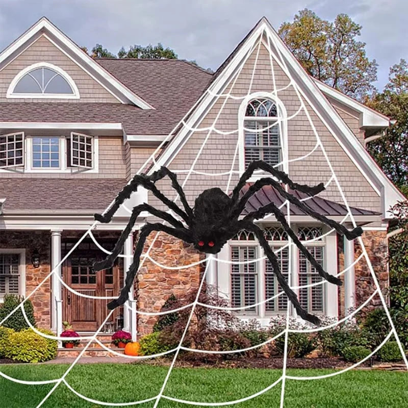 Halloween Spider Decoration Poseable Legs Includes Web Indoor & Outdoor Use