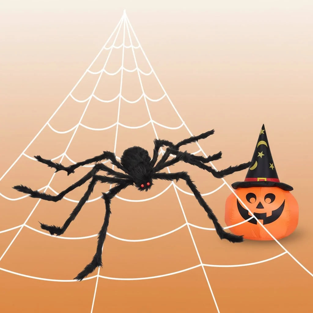 Halloween Spider Decoration Poseable With 200-Inch Web