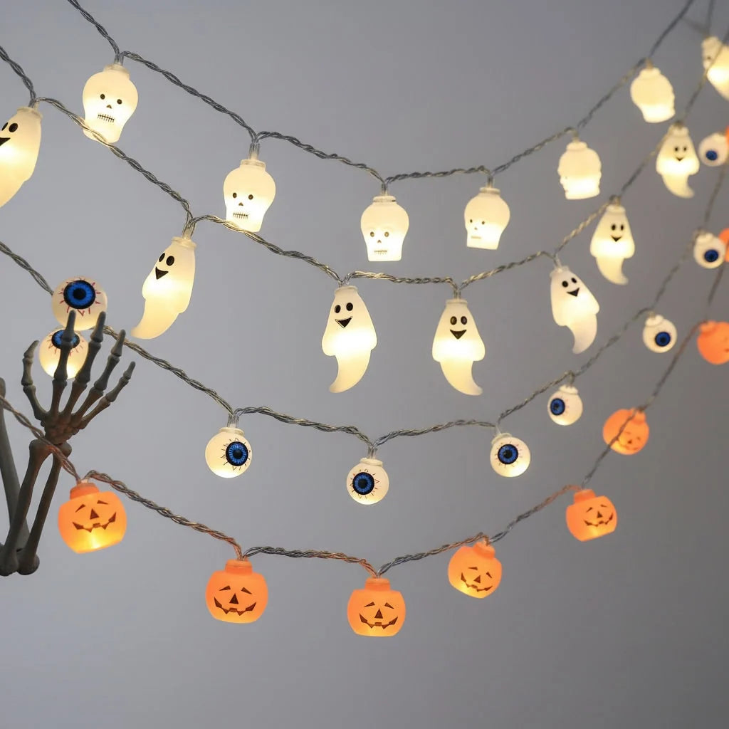Halloween String Lights Battery-Powered Warm White LED Lights