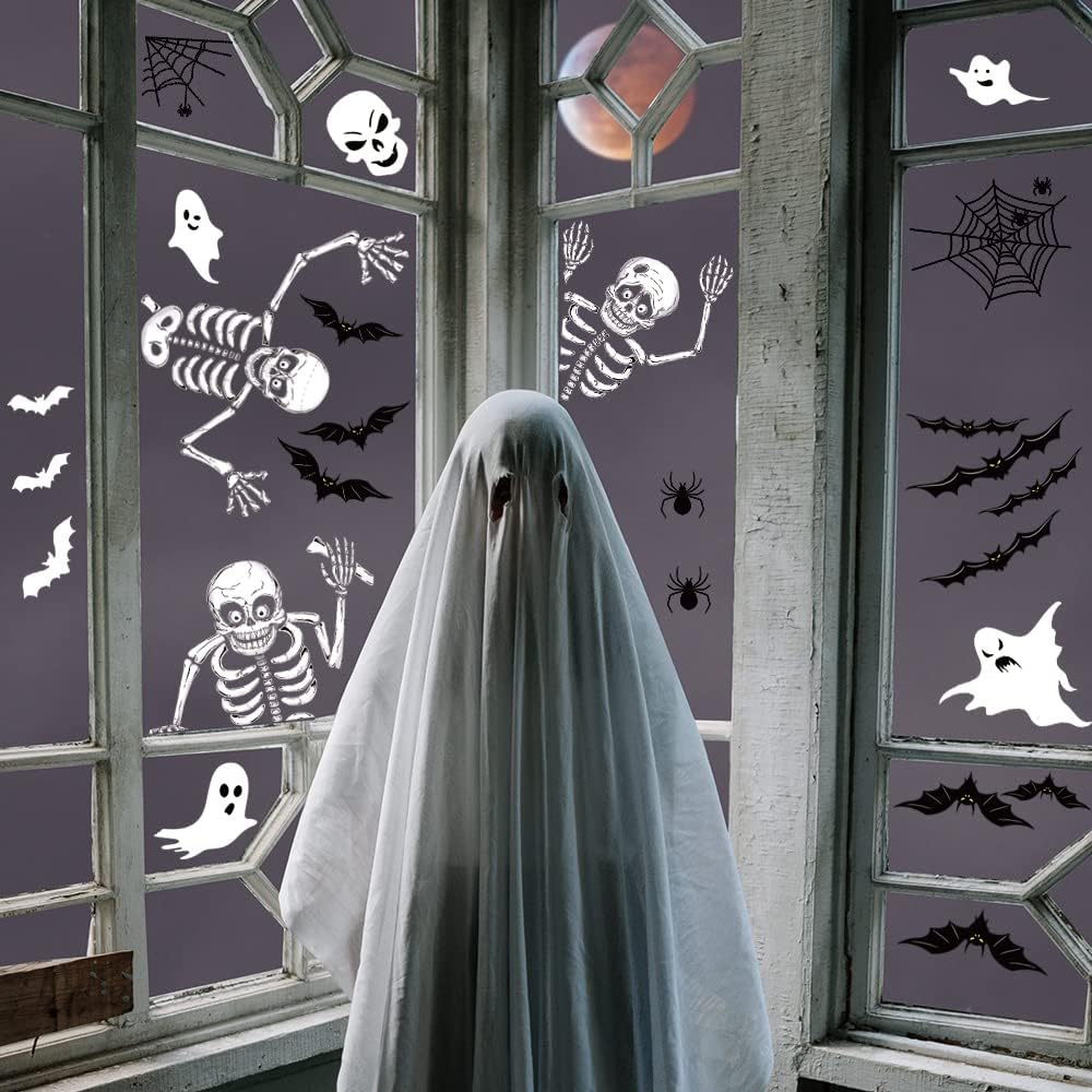 Halloween Window Clings Double-Sided Reusable Set of 140