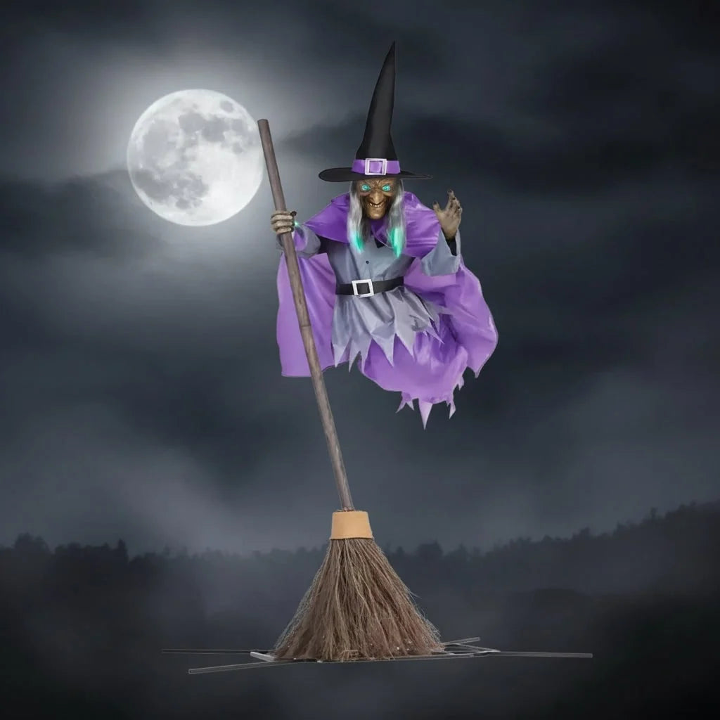 Halloween Witch Prop Life-Size Glowing Blue Eyes