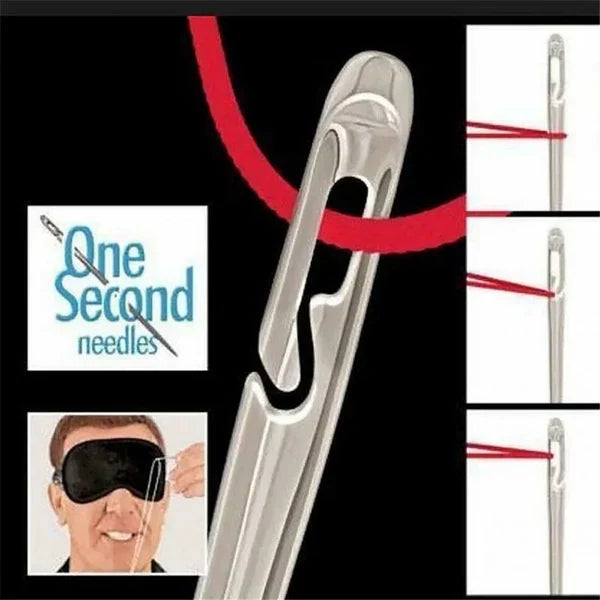 Hand Sewing Needles Side-Slot Self-Threading Stainless Steel Set of 30