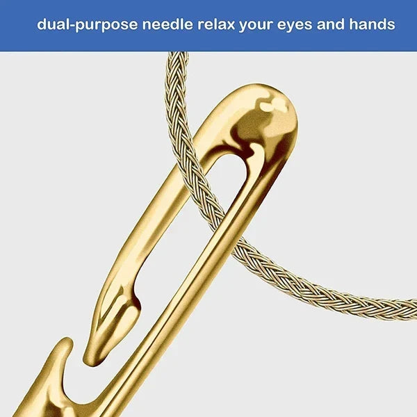 Hand Sewing Needles Side-Slot Self-Threading Stainless Steel Set of 30
