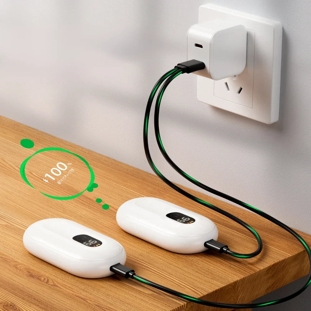 Hand Warmer Set Magnetic USB-C Rechargeable LED Display