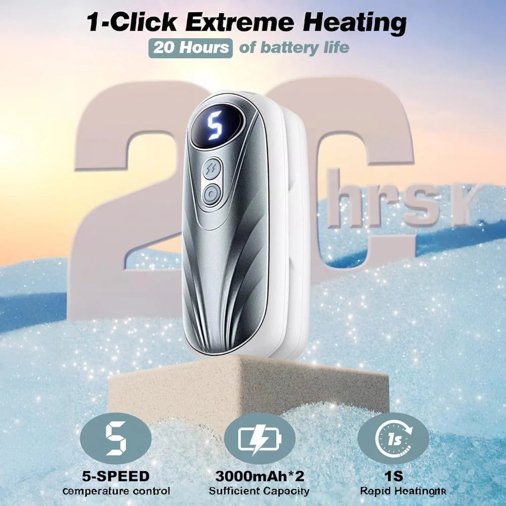 Hand Warmers Rechargeable Digital Display Set of 2