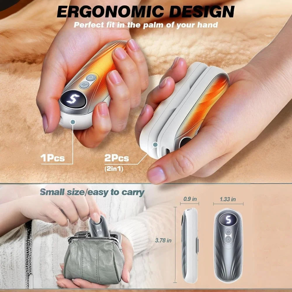 Hand Warmers Rechargeable Digital Display Set of 2