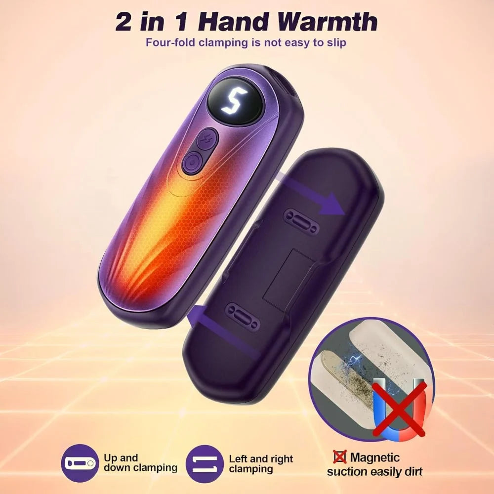 Hand Warmers Rechargeable Digital Display Set of 2