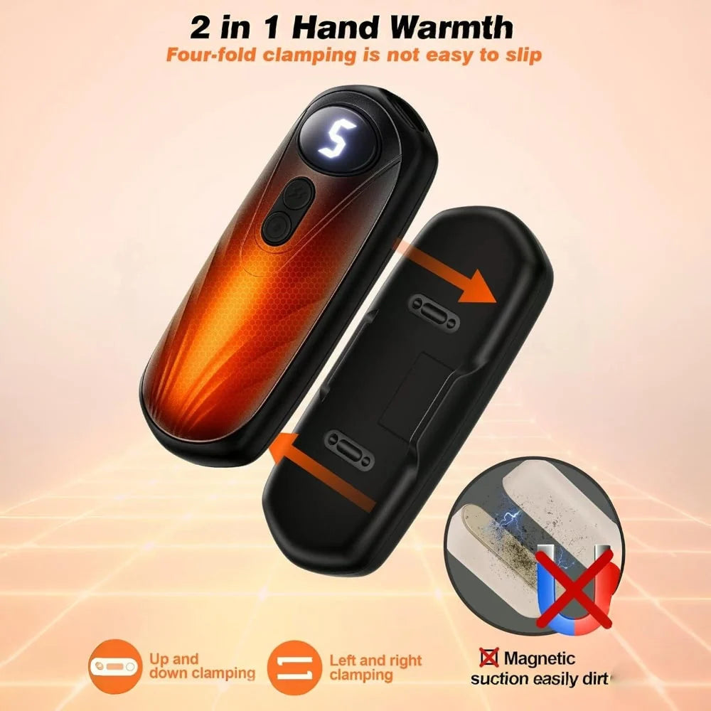 Hand Warmers Rechargeable Digital Display Set of 2